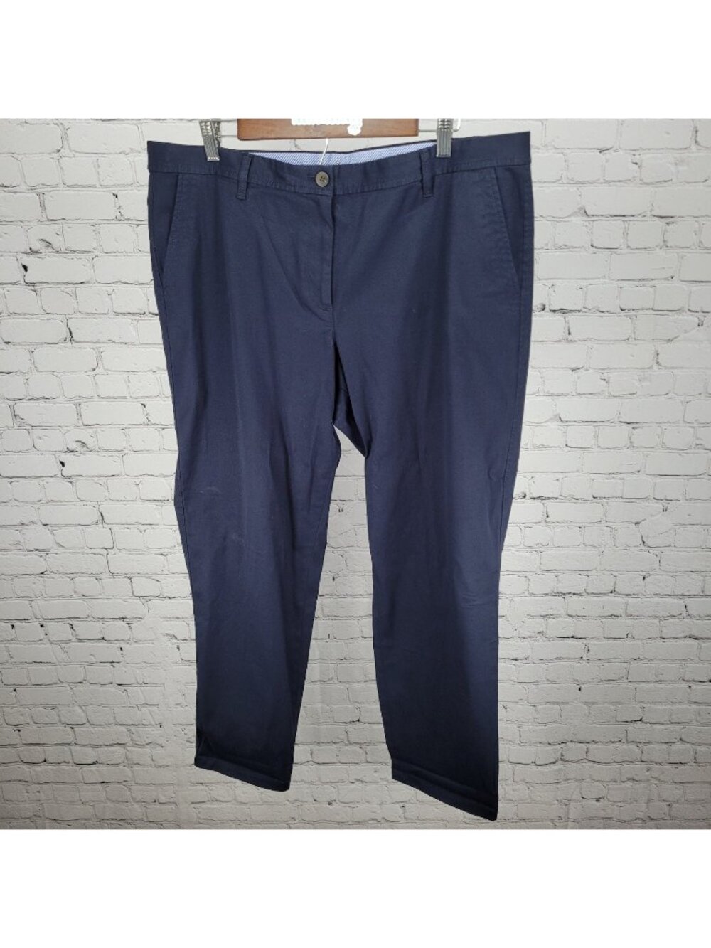 Talbots Navy Cotton Stretch High Rise Relaxed Chino Pants Size 16 (39x30)